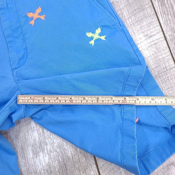 Vineyard Vines Shorts Mens 30 Breaker Fish Bone Blue Cotton Beach Travel - Picture 7 of 9